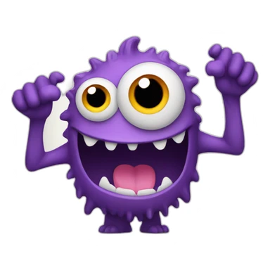 monster waving with big smile sticker