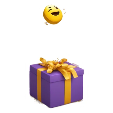 a gift box is open and confetti is flying out of it sticker