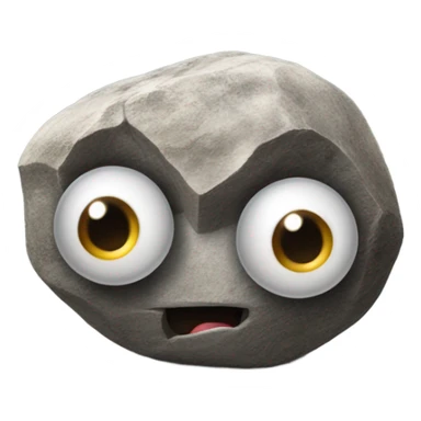 realistic rock with googly eyes glued on sticker