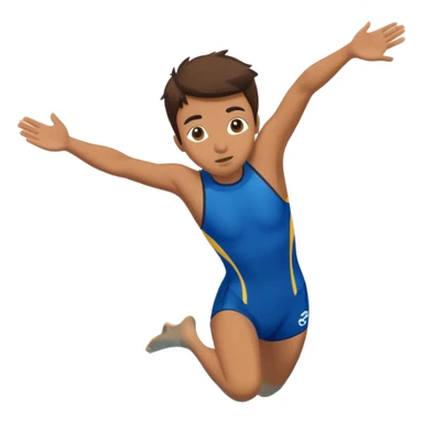 determined pool diver dives into a pool of confidence blue water underneath  sticker