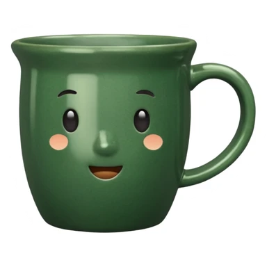 mug, vintage style, deep green color sticker