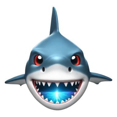 A Shark sending lasers from its eyes sticker