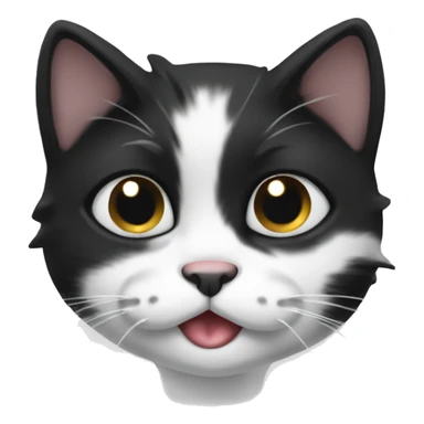 Black and white cat with smushed face sticker