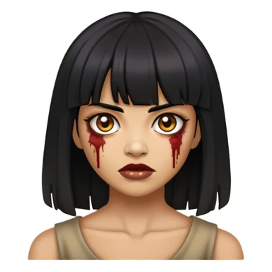 zumbi woman, black hair, bangs sticker