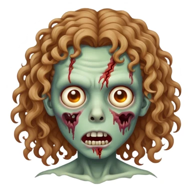 zombi cabelo castanho claro encaracolado sticker