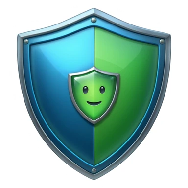 generate full blue cyber shield with different  green computer symbols  sticker