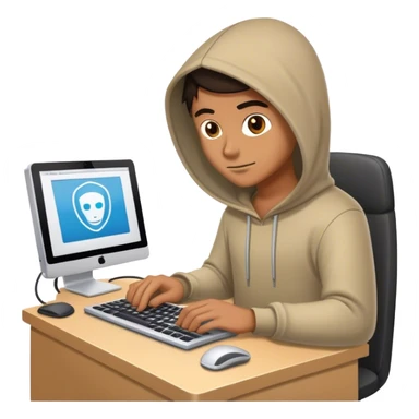 Create me a LeakHackTeam emoji and it will be a hacker who works with computers  sticker