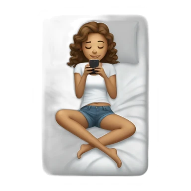 Girl laying on bed on phone sticker