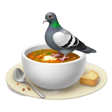 Christmas pigeon eating soup sticker