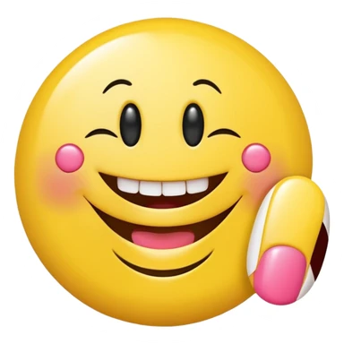 smiley face with fake nails sticker