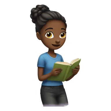 Girl reading book sticker