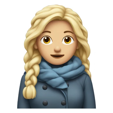 blonde woman freezing in winter sticker