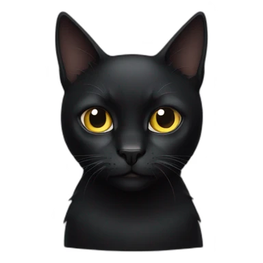 serious black cat sticker