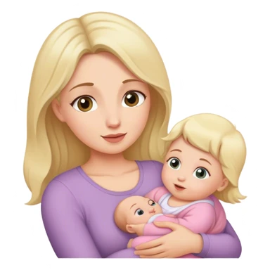 Mom holding baby girl  sticker