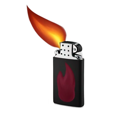 Black lighter with burgundy flame sticker