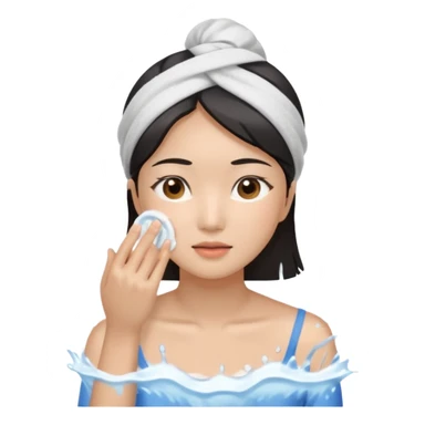 Asian Woman Washes Face sticker