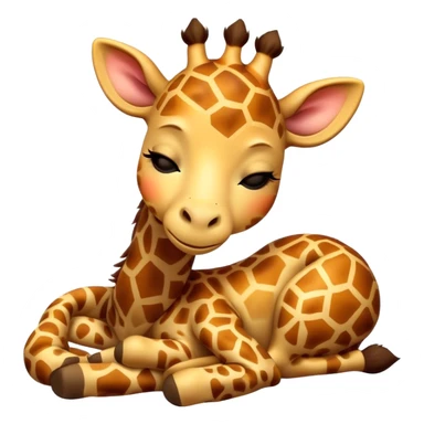 Meme-Worthy Cute Sleeping Giraffe Portrait Emoji, Head resting peacefully with a contented smile, showcasing a slender, elegant build and a luxuriously soft, patterned Fur, eyes shut in a serene, restful nap, Simplified yet hilariously adorable features, highly detailed, glowing with a soft, drowsy light, high shine, relaxed and utterly lovable, stylized with an air of playful laziness, bright and heartwarming, soft glowing outline, capturing the essence of a comically sleepy giraffe, so meme-worthy it feels like it could instantly become the next viral sensation of adorable slumber! sticker