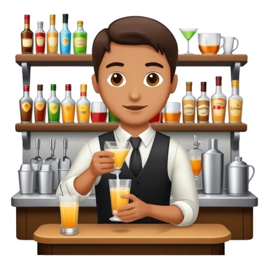 Bartender making a drink sticker