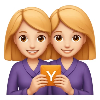 Create two letters, N and Y, in the shape of sisters.  sticker