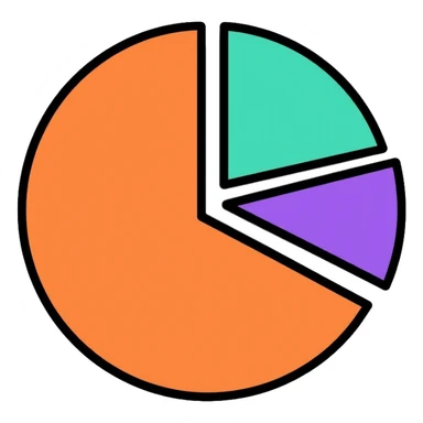 pie chart with colorful segments sticker