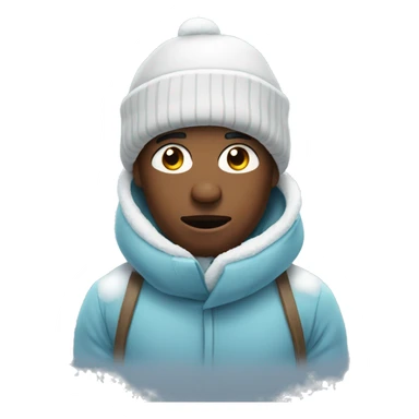 person who is cold with snow  sticker