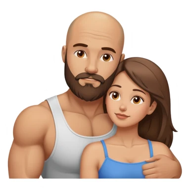 Beautiful light brunette dreaming of her muscular bald beard husband sticker