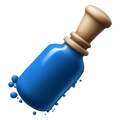 a vial of blue powder pigment sticker