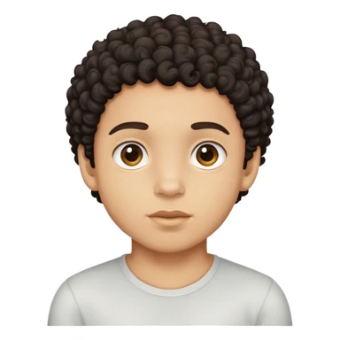 Light skin boy with dark little curly hair sticker