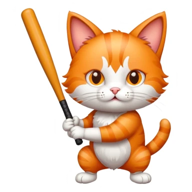 Gatto con una mazza sa baseball sticker