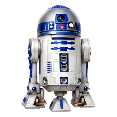 R2D2 surrounded by fire sticker