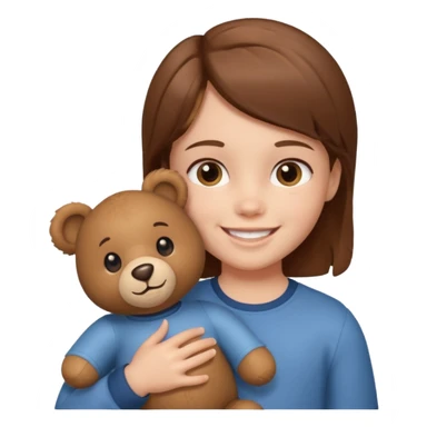kid with teddy bear sticker
