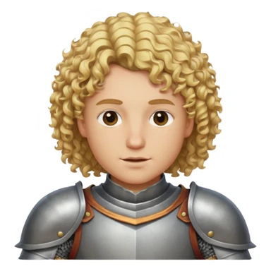 Knight with blonde hair and curly hair no mustache wearing armor sticker