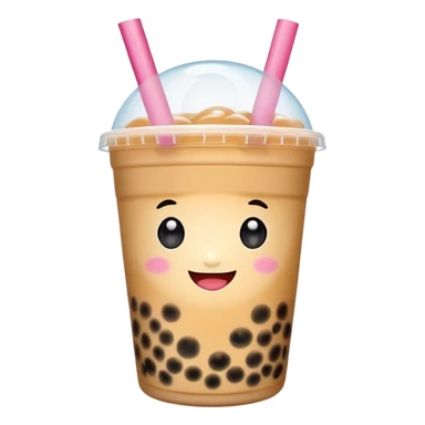 a bubble tea mascot sticker