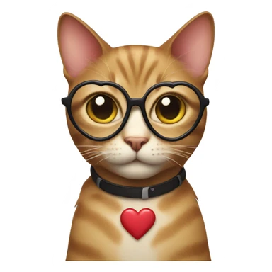 Cat with heart glasses sticker