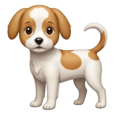 a full body white beagle x maltese x chi dog the size of a kelpie with light brown ears and a light brown patch on one eye sticker