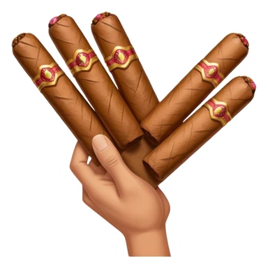 a hand holding lots of cigars sticker