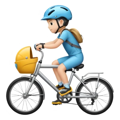 modern bicycle with child seat and helmet, simple and clean sticker
