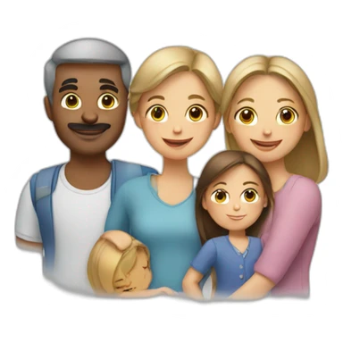 A family with two girls from France sticker