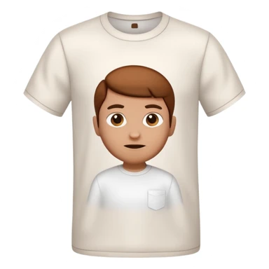 A 3D cartoon white shirt with a brown soil stain in the center, smooth fabric texture, bright lighting, realistic Memoji-style look. sticker