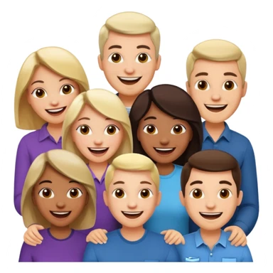 6 people, 4 men and 2 women sticker