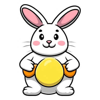Fat old easter bunny sticker