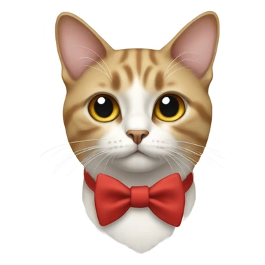 Cat wearing a bow sticker