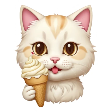 Cute cat eating ice cream  sticker