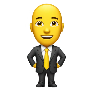 yellow stand business man with tie sticker