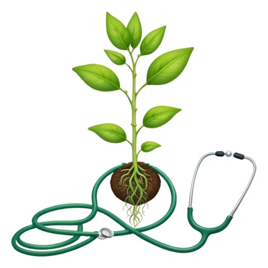 stethoscope wrapped around a sprouting seedling representing agriculture and health sticker