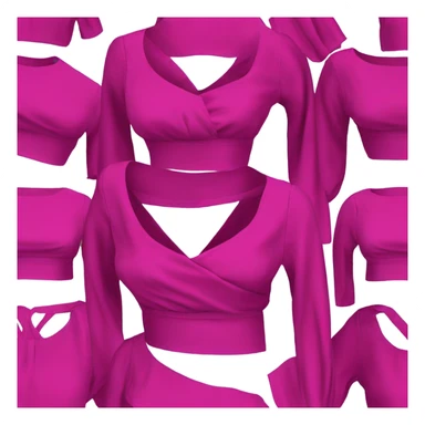 Realistic magenta cut out silk crop top blouse. sticker