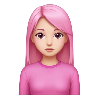 Una chica con el pelo lacio y con ropa rosa sticker