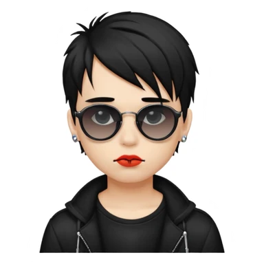 emo boy model with lip piercing sunglasses sticker