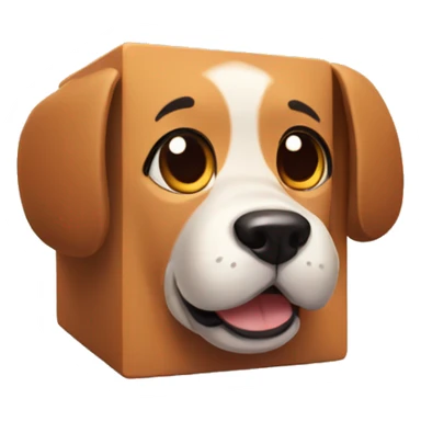 Cube dog  face shows the word OwO sticker