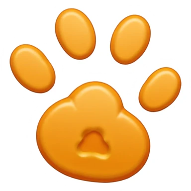 a very light pale yellow-orange pawprint sticker